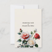 Mooie roze witte rode rozen bloemige bruiloft bedankkaart (Achterkant)