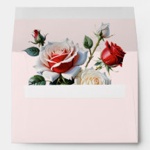 Mooie roze witte rode rozen bloemige bruiloft
