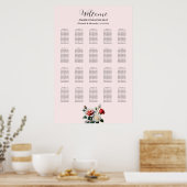 Mooie roze witte rode rozen zitplaatskaart poster (Keuken)