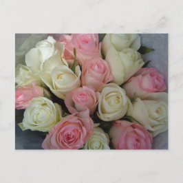 Mooie roze witte rozen bloem Bouquet Briefkaart