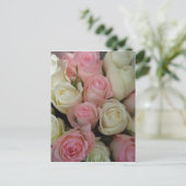 Mooie roze witte rozen bloem Bouquet Briefkaart (Staand voorkant)