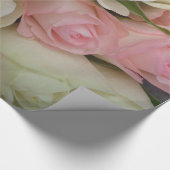 Mooie roze witte rozen bloem Bouquet Floral Cadeaupapier (Hoek)