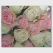 Mooie roze witte rozen bloem Bouquet Floral Cadeaupapier (Vlak)