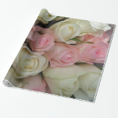 Mooie roze witte rozen bloem Bouquet Floral Cadeaupapier (Uitgerold)