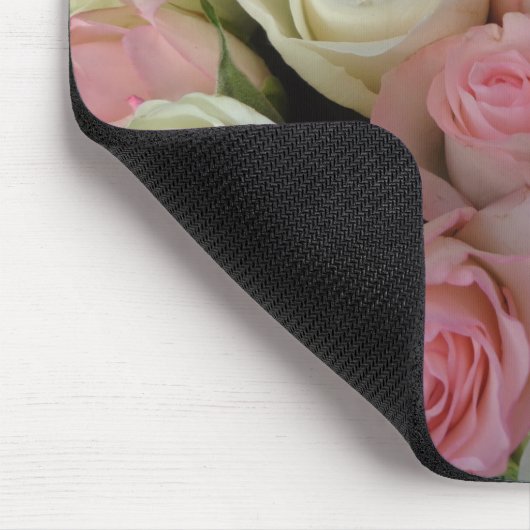 Mooie roze witte rozen bloem Bouquet Muismat (Hoek)