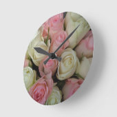 Mooie roze witte rozen bloem Bouquet Ronde Klok (Hoek)