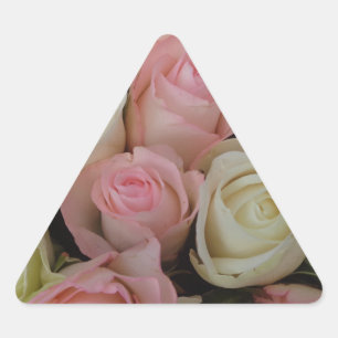 Mooie roze witte rozen bloem Bouquet Sticker