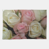 Mooie roze witte rozen bloem Bouquet Theedoek (Horizontaal)