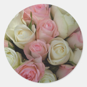 Mooie roze witte rozen bloemenboeket Sticker