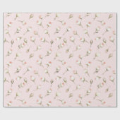 Mooie Roze Witte Rozen Bloemige Bruidsdouche Cadeaupapier (Vlak)