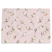 Mooie Roze Witte Rozen Bloemrijke Bruidsdouche Groot Cadeauzakje (Voorkant)