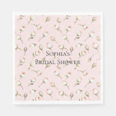 Mooie Roze Witte Rozen Bloemrijke Bruidsuitnodigin Servet (Voorkant)