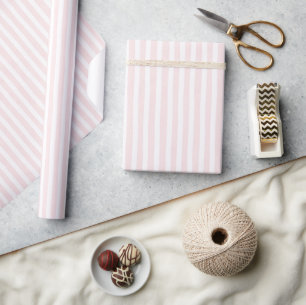Mooie Roze Witte Strepen Bruidsdouche Cadeaupapier