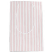Mooie Roze Witte Strepen Bruidsdouche Medium Cadeauzakje (Voorkant)