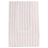 Mooie Roze Witte Strepen Bruidsdouche Medium Cadeauzakje (Achterkant)