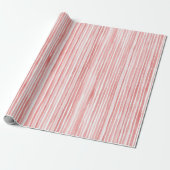 Mooie Roze Witte Strepen Cadeaupapier (Uitgerold)