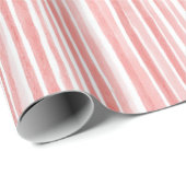 Mooie Roze Witte Strepen Cadeaupapier (Rol Hoek)
