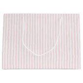 Mooie Roze Witte Strepen Verjaardag Groot Cadeauzakje (Voorkant)