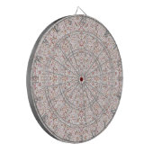 Mooie roze witte vintage bloemendesign dartbord (Voorkant Links)