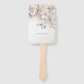 Mooie Roze Witte Waterverf Bloemen Handwaaier (Voorkant)