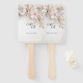 Mooie roze witte Waterverf Flowers Handwaaier (Voorkant en achterkant)