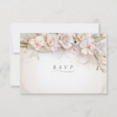 Mooie Roze Witte Waterverf Flowers RSVP (Voorkant)