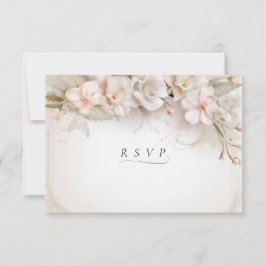 Mooie Roze Witte Waterverf Flowers RSVP