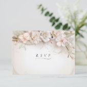 Mooie Roze Witte Waterverf Flowers RSVP (Staand voorkant)