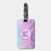 Mooie Roze Wolken Monogram Bagagelabel (Achterkant verticaal)
