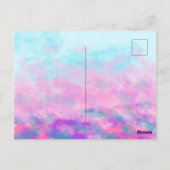 Mooie Roze Wolken Monogram Briefkaart (Achterkant)