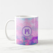 Mooie Roze Wolken Monogram Koffiemok (Links)