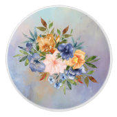 Mooie roze zachte pastel bloemen lade keramische knop (Voorkant)