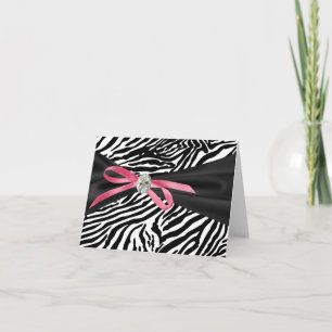 Mooie Roze Zebra Bedankkaartjes Bedankkaart