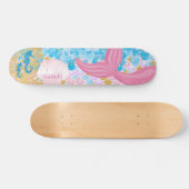 Mooie roze zeemeermin persoonlijk skateboard (Horizontaal)