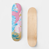 Mooie roze zeemeermin persoonlijk skateboard (Voorkant)