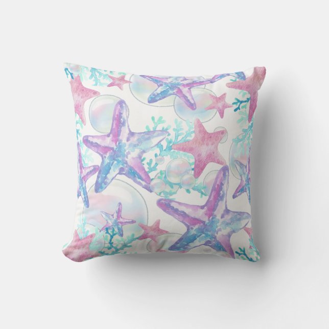 Mooie Roze Zeester Patroon Kussen (Voorkant)