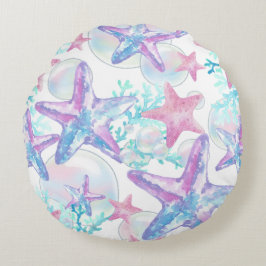Mooie Roze Zeester Patroon Rond Kussen