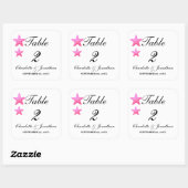Mooie Roze Zeester Strand Bruiloft Tafel Nummers Vierkante Sticker (Vel)