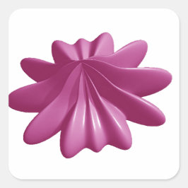 Mooie roze zeester vierkante sticker