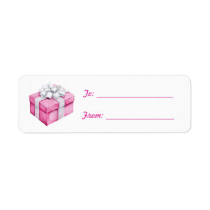 Mooie Roze Zilveren Boog Cadeau Kerstmis Etiket