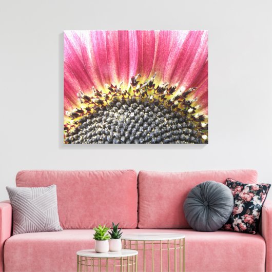 Mooie roze zonnebloem canvas print (Insitu (Woonkamer))