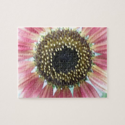 Mooie Roze Zonnebloem Puzzel (Horizontaal)