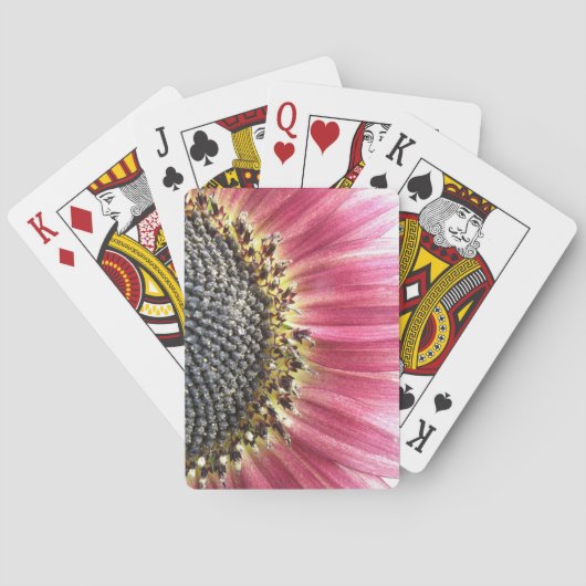 Mooie roze zonnebloemspeelkaarten speelkaarten (Achterkant)