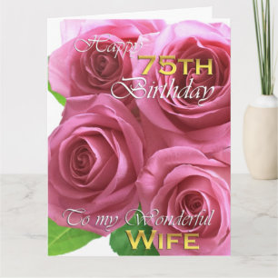Mooie Rozen 75ste verjaardag voor mijn vrouw, groo Kaart
