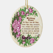 Mooie Rozen aangepaste bruiloft geloften Ornament (Rechts)