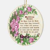 Mooie Rozen aangepaste bruiloft geloften Ornament (Links)