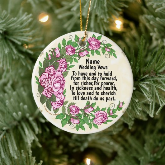 Mooie Rozen aangepaste bruiloft geloften ornament (Boom)