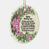 Mooie Rozen aangepaste bruiloft geloften ornament (Rechts)