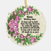 Mooie Rozen aangepaste bruiloft geloften ornament (Voorkant)