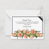 Mooie Rozen Abrikozen na begrafenis Hartelijk dank Notitiekaartje (Voorkant)